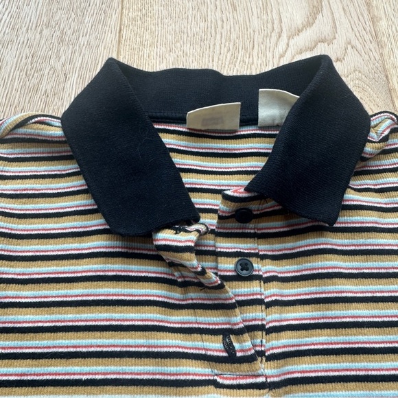 LEVI’S stripped crop short sleeve  polo tee - S - Picture 12 of 15